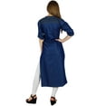 thumbnail image 6 of Bimba Women Denim Blue Kurti 3/4 Sleeve Casual Kurta Straight Tunic Blouse, 6 of 7