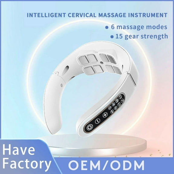 Smart Cervical Massager with Heat - 6 Modes & 15 Intensity Levels for Neck Pain Relief, Portable Shiatsu Deep Tissue Massage Instrument