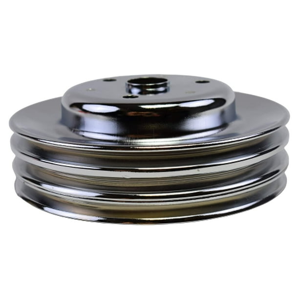 A Team Performance Crankshaft Pulley Triple Groove Lwp Long Water Pump Compatible With Small Block Chevy Sbc 262 265 267 2 302 305 307 327 350 400 Chrome Steel Walmart Com