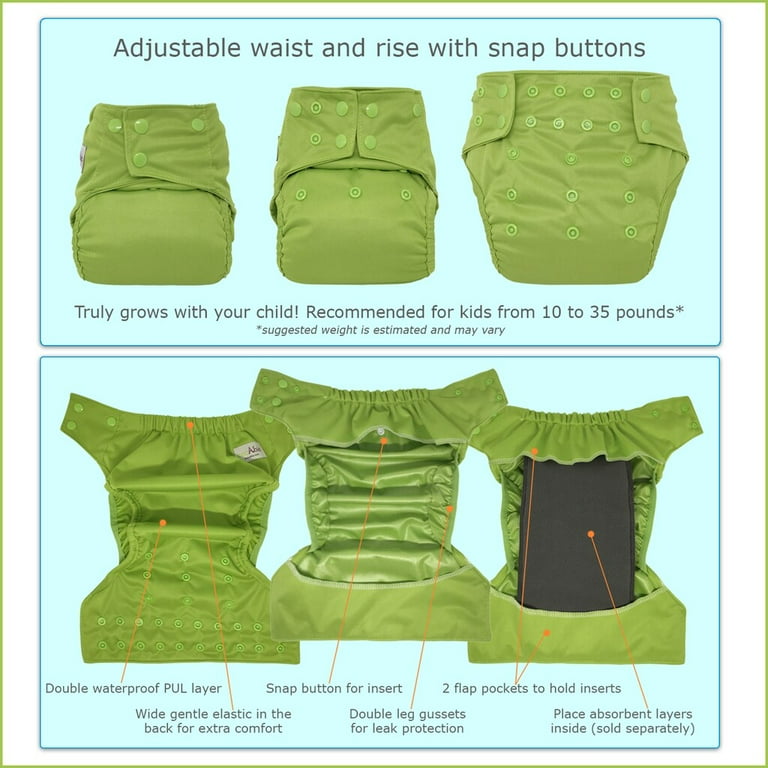 Reusable Waterproof Diaper Cover Shell: for Baby Prefold Cloth