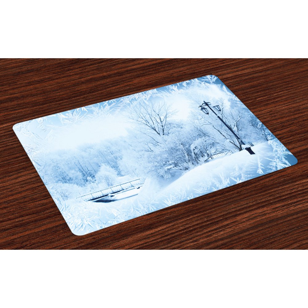 Winter Placemats Set of 4 Winter Trees in Wonderland Theme Christmas