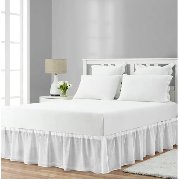 Mainstays White Gathered Polyester Bed Skirt, Twin - Walmart.com