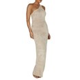 thumbnail image 1 of Diconna Robe Midi d'Été des Femmes une Épaule Sans Manches en Tricot Couleur Unie Robe Cocktail, 1 of 6