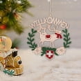 thumbnail image 5 of Wooden Christmas Door Hanging Ornament – Round Sign with Santa, Reindeer & Snowman – Rustic Holiday Decor for Tree, Wall, Window, Gift Tag, 5 of 5