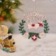 thumbnail image 5 of Adornos navideños, adornos navideños, regalos navideños, decoración navideña, letra redonda de madera para colgar en la puerta, letrero cortado con láser para decoración navideña del hogar, árbol, par, 5 of 6