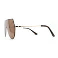 thumbnail image 5 of Color Mirror Futuristic Flat Top Shield Rimless Sunglasses Gold Brown, 5 of 5