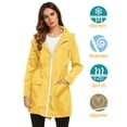 thumbnail image 4 of LOMON Veste de Pluie Imperméable Légère pour Femmes Active Extérieure avec Capuche (S, Jaune), 4 of 4