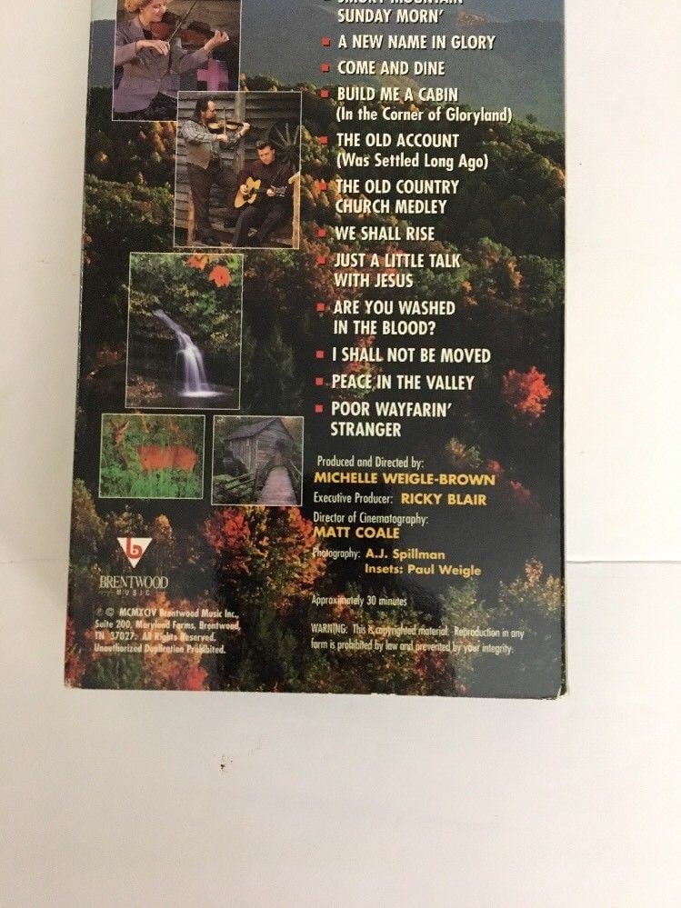 Smoky Mountain Gospel Brentwood Music Vhs 1994 Tested Rare Vintage