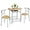 Natural, variant on YEXJ 3-Piece Dining Room Table Set, Kitchen Table & Chair Sets for 2, Compact Table Set w/Steel Legs, Built-in Wine Rack for Breakfast Nook, Small Space, Apartment,31.5x21x29" (LxWxH)-Black
