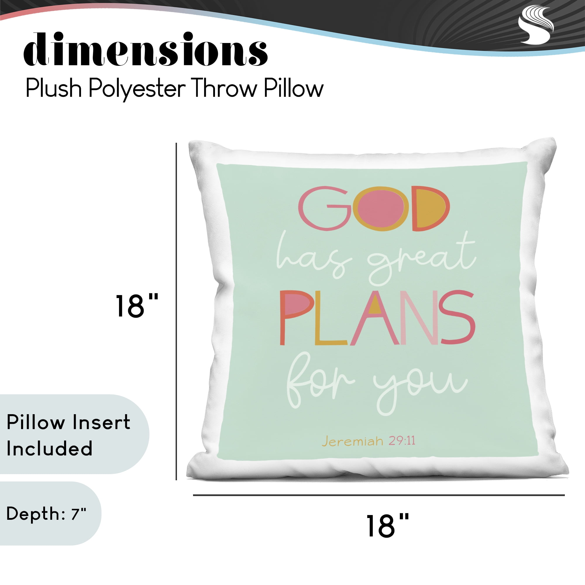 Stupell Industries Green God's Plans For You Decorative Printed Throw Pillow, design by SD Graphics Studio