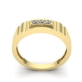 thumbnail image 3 of Genuine 1ct Round Cut Diamond Mens Classic 3 stone Anniversary Wedding Band Solid 14K Rose, White or Yellow Gold GH SI1, 3 of 3