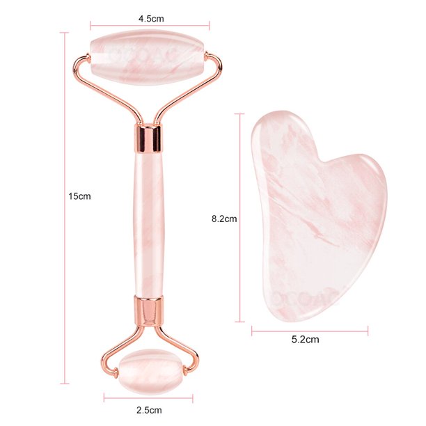 2 uds./kit de masajeador Gua Sha para el cuidado facial, rodillos de Jade, belleza, salud, raspado de la piel, levantamiento de barbilla, masaje de piedra Natural Gouache Tan Jianjun unisex