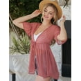 thumbnail image 2 of Doublju Women's Ruffle Short Sleeve Open Front Tied Waist Cardigan with Plus Size, 2 of 4