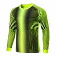 thumbnail image 2 of RUNQHUI Kids Boys Soccer Goalkeeper Shirt Soccer Jersey Long Sleeve Padded Goalie Shirt Football Fluorescent Green 22, 2 of 6