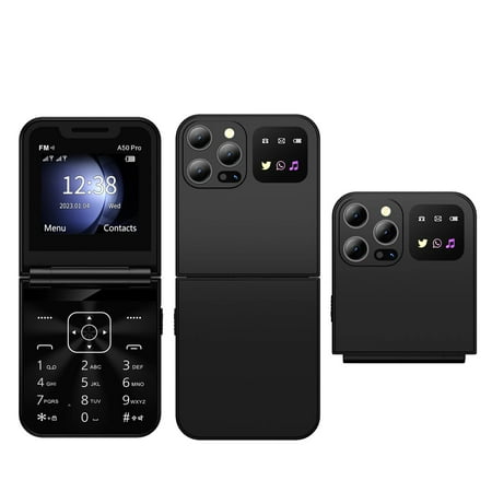 Broisae P20 Dual SIM Flip Mobile Phone 2G GSM Net Blacklist Auto Call Record FM Radio Flashlight Speed Dial TypeC Port 3.5mm Jack