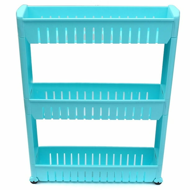3 Tiers Moving Rack Kitchen Storage Shelf Wall Bedroom Bathroom Organizer DIY US
