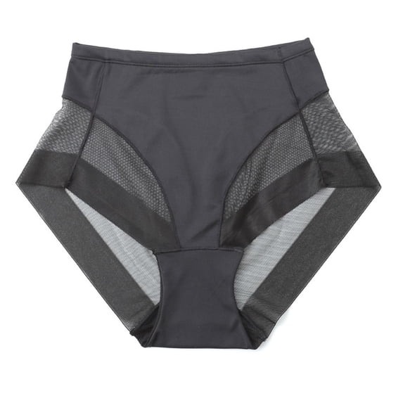Breathable Underwear Underpants Mid Waist Invisible Women Briefs Bikini Seamless BLACK L