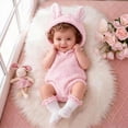 thumbnail image 2 of Bainana Halloween Girls Rabbit Role Play Bodysuit Sleeveless Cute Ear Hooded Romper Soft Stylish Kids Theme Party Dress Up Jumpsuit 3-6 Months Pink, 2 of 9
