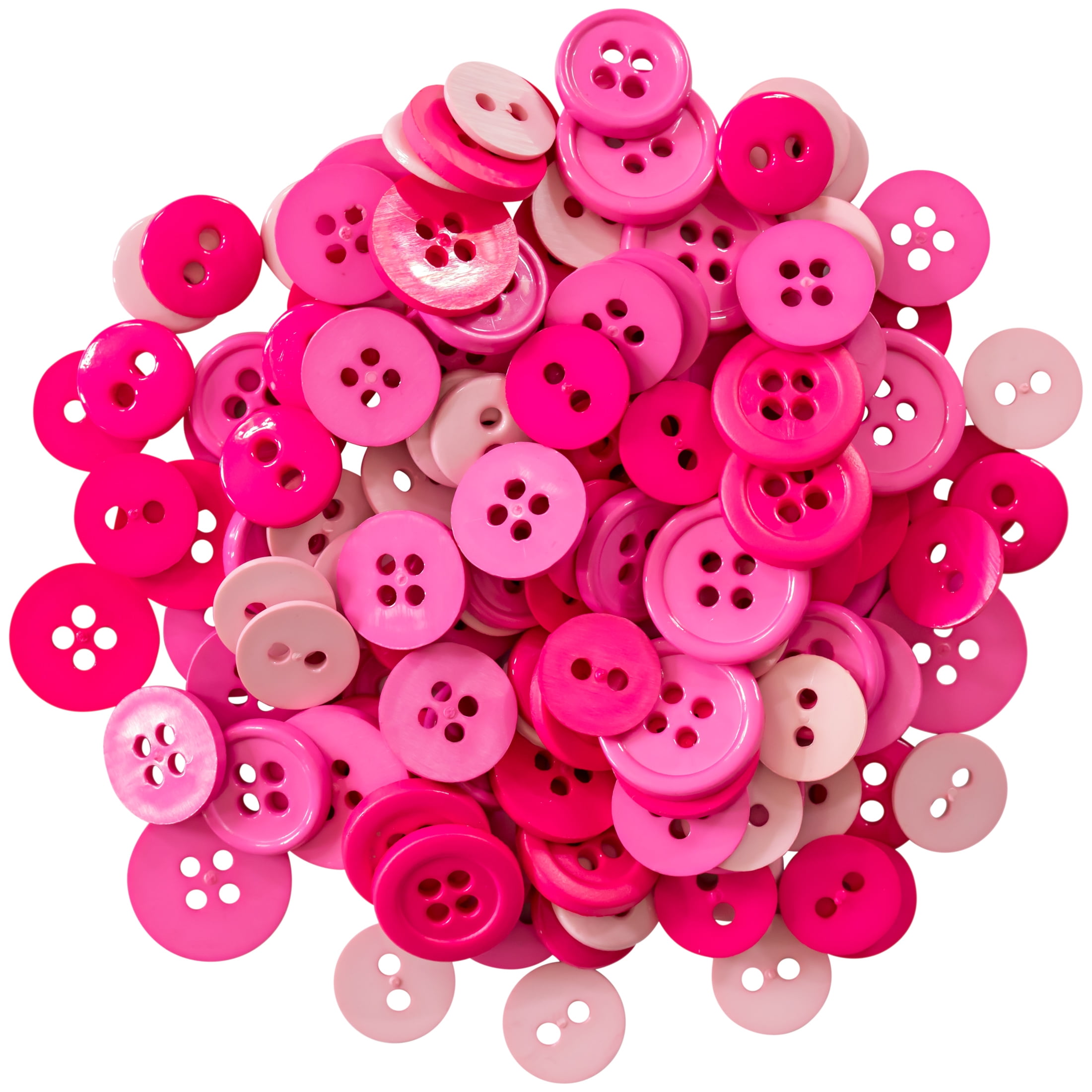 Favorite Findings Pink Assorted Sew Thru Buttons, 130 Pieces