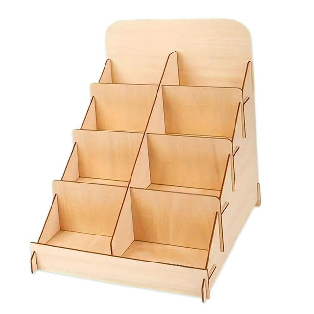 HILABEE Card Display Rack Wooden Greeting Card Display Stand Table Portable Photos Mail Stamp Market Retail Countertop Organizer Shelf