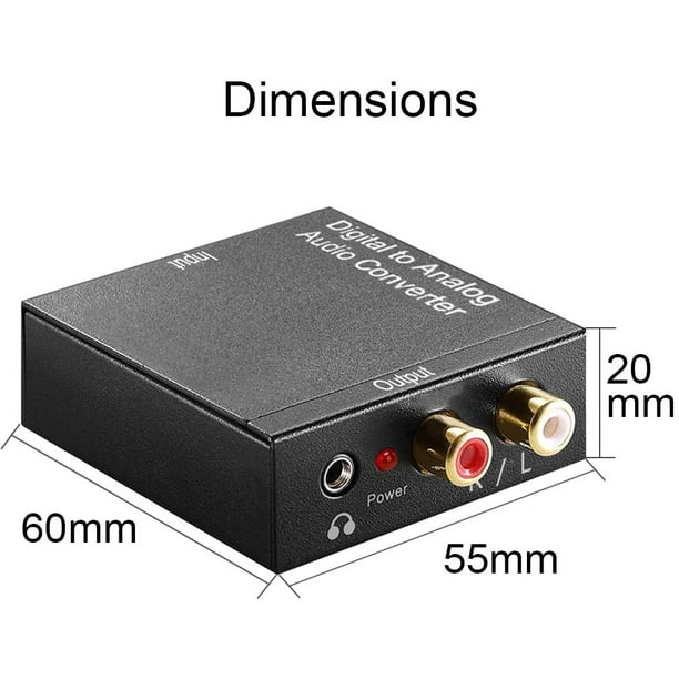 Convertisseur Audio 192 KHz Optique SPDIF / RCA digital à RCA analogique
