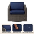 thumbnail image 4 of CHITA Outdoor Swivel Gray Wicker Chair with Cushion, Blue, 4 of 8