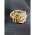 thumbnail image 6 of 1.10 Carats Round Baguette Cut Natural Pave Diamonds Wedding Band Ring In Hallmark 14K Yellow Gold, 6 of 13