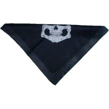 Skull Jaw Bone Bandana Head Wrap Skull Cap Neckerchief Face Mask Party Bag Fillers Black White