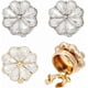 thumbnail image 1 of 4 piezas de 2 colores de botones con diamantes de imitación, cubre botones de manga, cubre botones con forma de flor, clips desmontables para botones de camisa, joyería para botones., 1 of 9