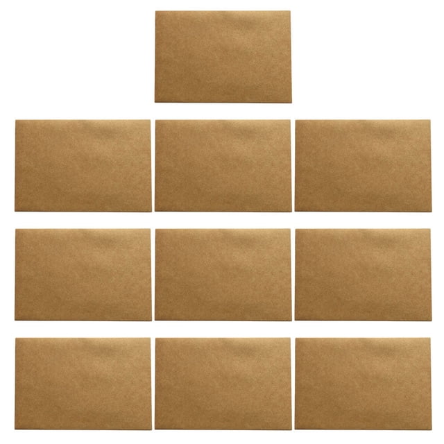 Miangastore 10Pcs Kraft Paper File Pocket Retro Style Paper Envelope Thickened Postcard Storage Bag