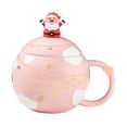 thumbnail image 2 of Taza de cerámica navideña, taza de café de cerámica, taza de té con leche, taza de desayuno, Papá Noel Rosa, 2 of 9
