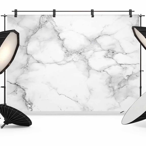 10x8ft Photo Backdrop, Marble Grey White Soft Polyester Backdrop Curtains Photography Backdrops, Cracked Rock Greyscale Fake Stone Brushed Background for Photoshoots Studio Video Portrait Parties