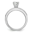 thumbnail image 2 of 14K White Gold Ring Band Engagement Semi Mount Peg Set center Stone Mounting Round Diamond, Size 5, 2 of 8