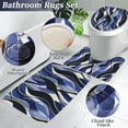 thumbnail image 3 of Bathroom Set - Blue and Gold Bathroom Accessories, Bathroom Sets with Shower Curtain and Rugs, Navy Blue Shower Curtain Set with Bathroom Trash Can, Soap Dispenser, Soap Dish for Home Decor, 3 of 6