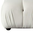 thumbnail image 4 of Nod 37 Inch Ottoman, Plush Cushioned Seating, Square Tufting, White, Black, 4 of 4