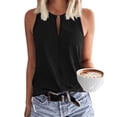 thumbnail image 1 of Camisa Sin Mangas para Mujer, Camiseta Sin Mangas Con Cuello Redondo en la parte Delantera, Informal, Holgada, De Color Sólido, Para Fiestas y Compras, 1 of 2