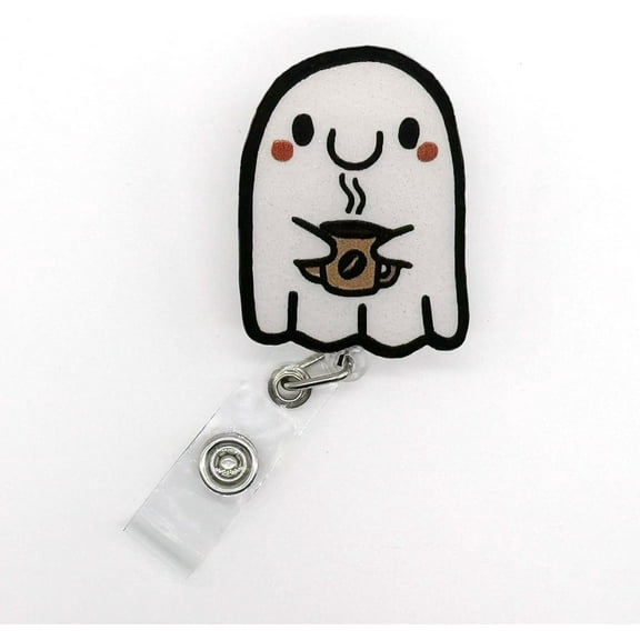 Halloween Funny Ghost Badge Reel, Nurse Badge Reels, ID Badge Holder, Interchangeable ID Badge Reel, Nurse, Retractable Badge