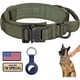 thumbnail image 1 of wonima02 Tactical Dog Collar, Adjustable Military Training Nylon Dog Collar with Control Handle and Heavy Metal Buckle for Medium and Large Dogs, with Patches and Airtags Case (M, Green), 1 of 1