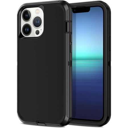 NEOYFC for iPhone 13 Pro Max Case Shockproof Drop Proof 3 Layer Full Body Protection [Without Screen Protector] Rugged Heavy Duty Cover Case for iPhone 13 Pro Max 6.7 inch,Black