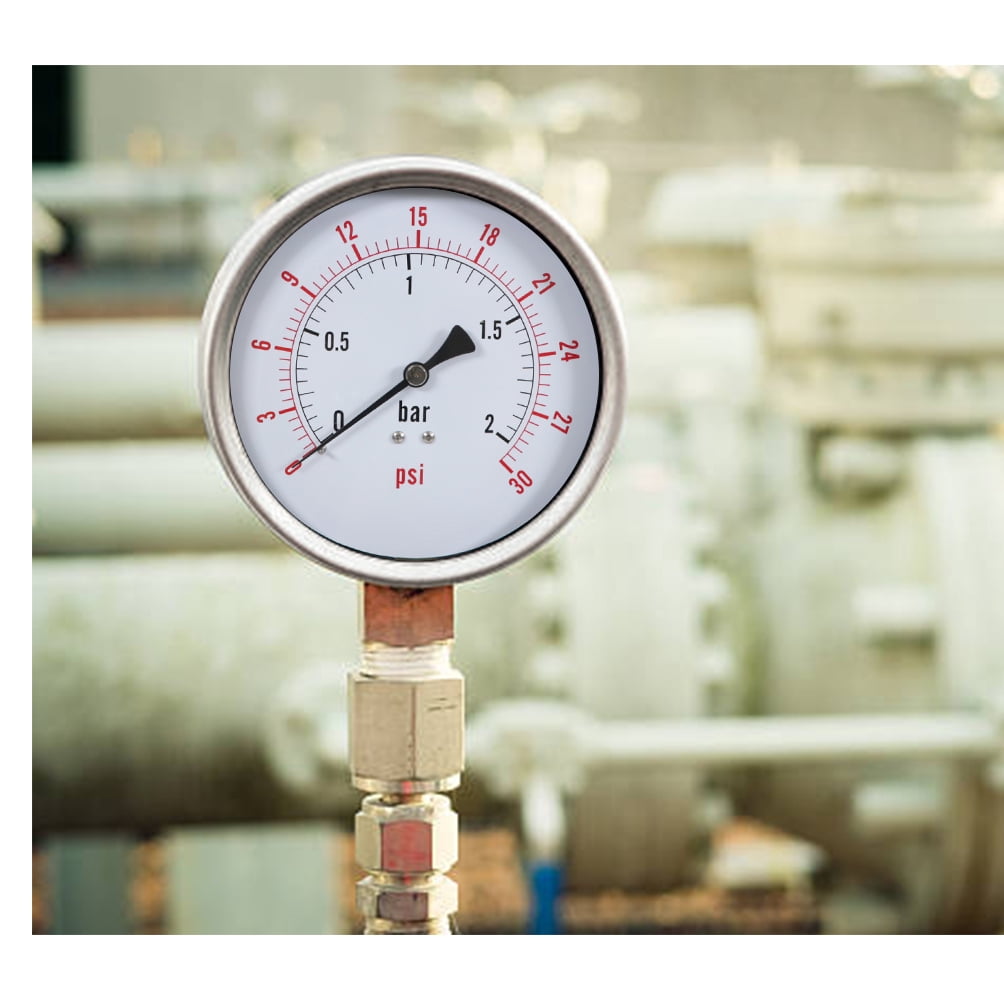 Supply Giant 4.5" Utility Dry Water Pressure Gauge 60 PSI, 1/4" NPT Lower Mount