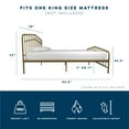 Novogratz Bushwick Metal Bed, King, Gold