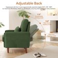 thumbnail image 5 of DREAMSIDEA Accent Chair with Storage Ottoman, Adjustable Backrest Lounge Chair with Footrest, Corduroy Reading Chair with Pillow and Side Pockets for Living Room & Bedroom-Green, 5 of 6