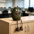 thumbnail image 5 of ZhangC Fruit Resin Shelf Sitter Figurines with Flexible Dangling Legs, Whimsical Hanging Edge Statues, Cute Fruit Character Desktop Ornaments for Bookshelf Windowsill Tabletop Indoor Home, 5 of 8