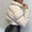 Beige, variant on AOOCHASLIY Fall Clothes Fashion Women Solid Stand-up Collar Cardigan Down Jacket Outerwear Padded Coat