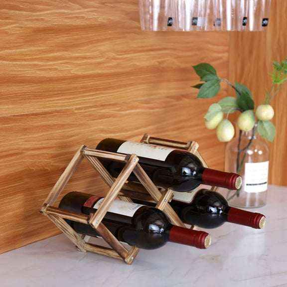 UPKOCH Red Wine Display Rack Wine Storage Rack Brown Wood 1Pcs