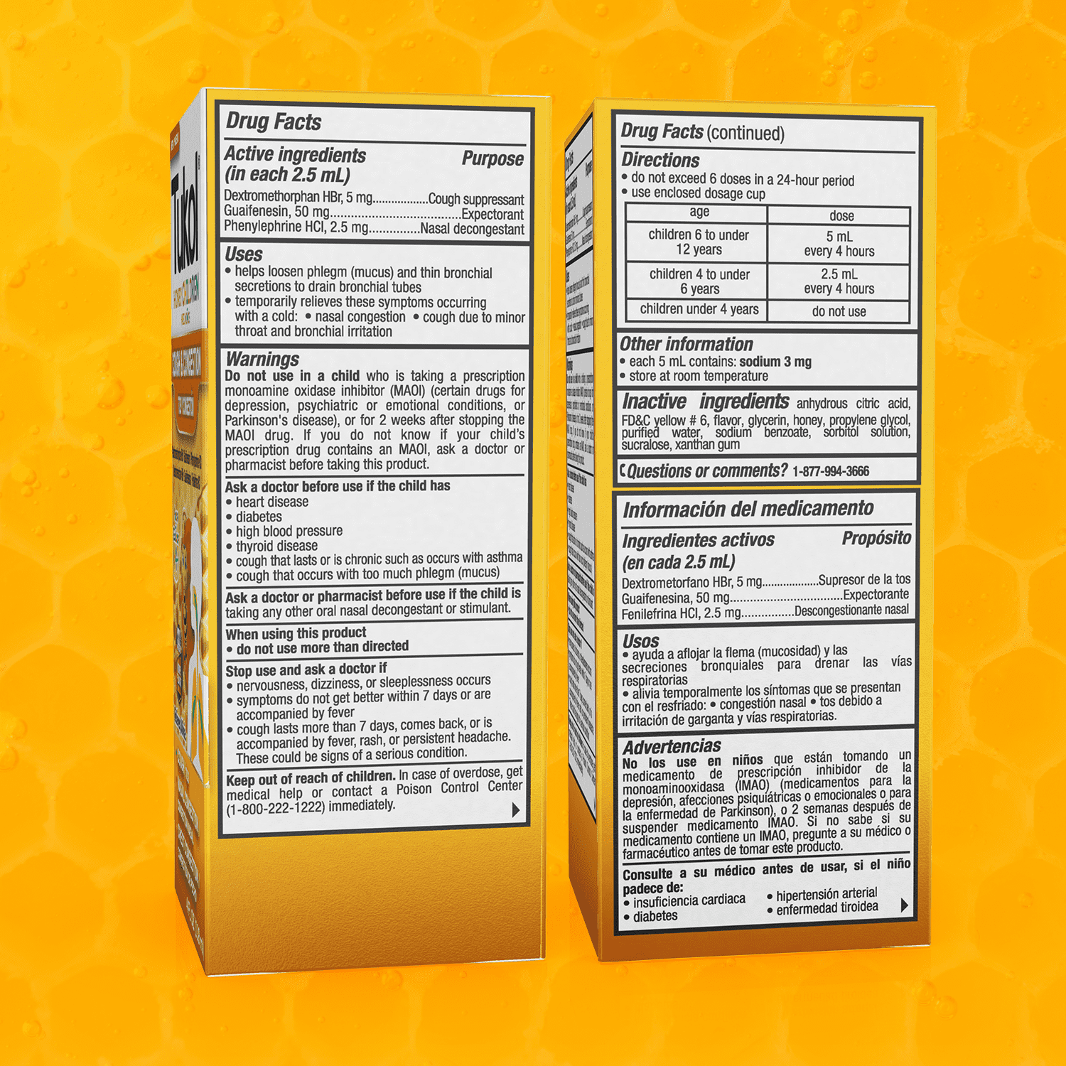 Tukol Honey Children Cough Syrup over-the-Counter Medicine, 4 fl oz