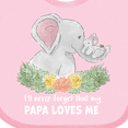 thumbnail image 4 of Inktastic I'll Never Forget That My Papa Loves Me with Cute Elephants Boys or Girls Baby Bib, 4 of 4