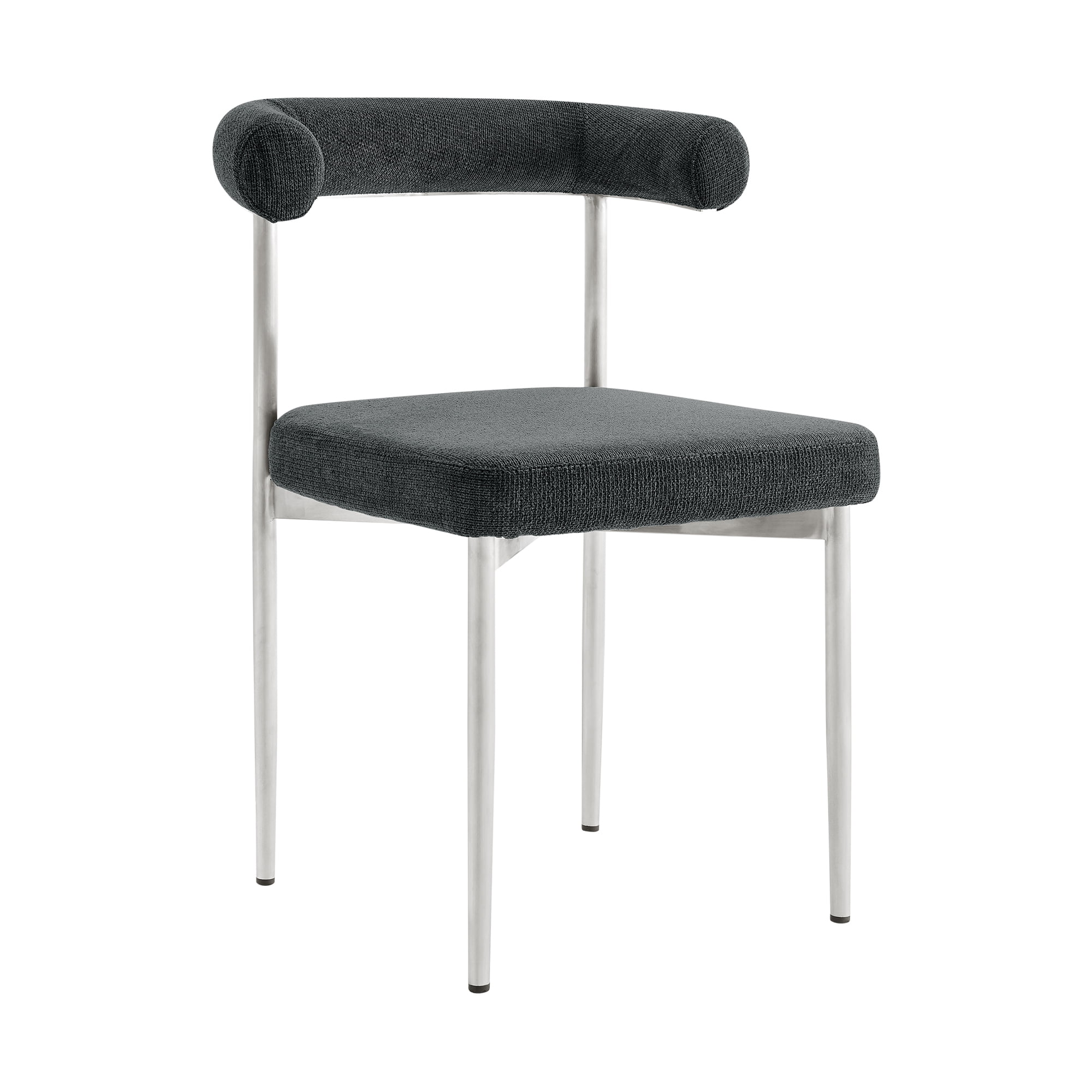 Veronica Shannon 5 Piece Round Dining Set with Charcoal Fabric