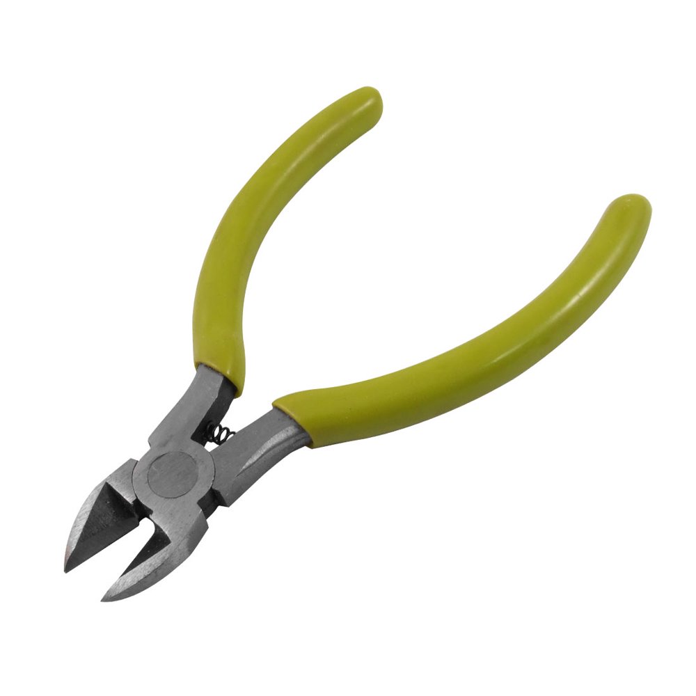 Unique Bargains Yellow Handle Wire Cutter Steel 4.5" Diagonal Pliers