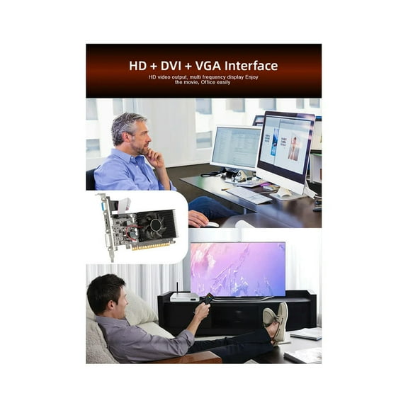 FOR GT610 1GB DDR3 Graphics Card 810 MHz 1800 MHz 64 Bit 40 Nm VGA HD DVI Video Card